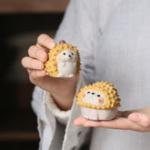 Tea Pets | Durian Cat & Hedgehog Pair